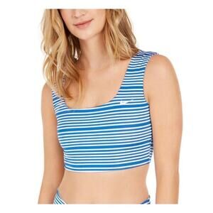 Nike Blue White Reversible Sport Midkini Top Women's Size L NWT